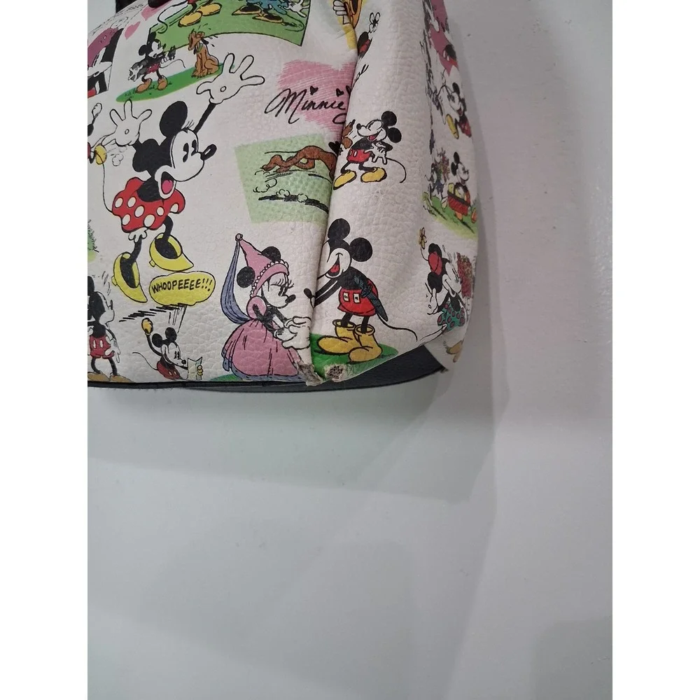 Disney Parks Mickey Minnie Mouse Comic Strip Satchel Bag White Multi F964-3476-9